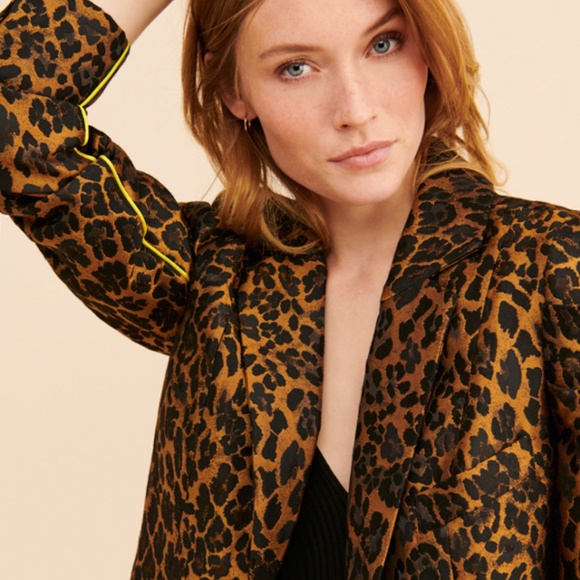 Leopard Neon Piped Blazer - For Love & Lemons - Picture 2 of 4